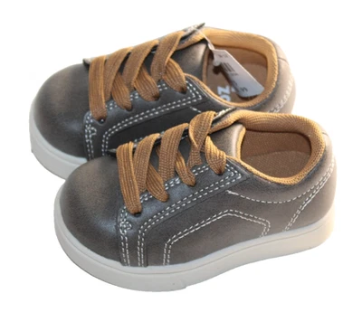 Zoe & Zac Dwight Niños Pequeños Gris Marrón Cordones Tenis Zapatos 5M #178526 Foto 1 de 3