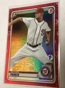 2020 Bowman Draft 1st Edition Mitchell Parker Red Foil 2/5 BD-176 - Picture 1 of 4