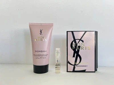 Loción corporal Yves Saint Laurent MON PARIS 1,6 fl oz y muestra de perfume 0,04 oz Foto 1 de 2
