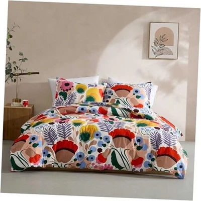  - Juego de edredón, algodón suave y reversible percal King Ojakellukka multicolor Foto 1 de 4