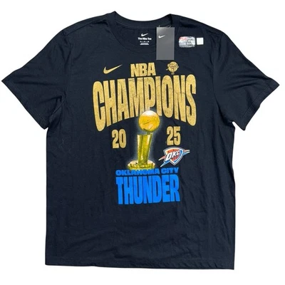 Nike Oklahoma City Thunder '25 NBA Champions Locker Room T Shirt, Size XL NWT - Image 1 of 3
