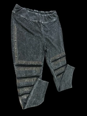 VOCAL Mujer NEGRO Tachuelas y Encaje ELASTIZADO LEGGINGS PANTALONES Talla XL NUEVO SIN ETIQUETAS Foto 1 de 4