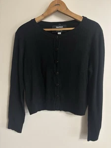 modcloth x collectif Black Cardigan Sweater Soft Heart Buttons Cropped XL - Picture 1 of 8