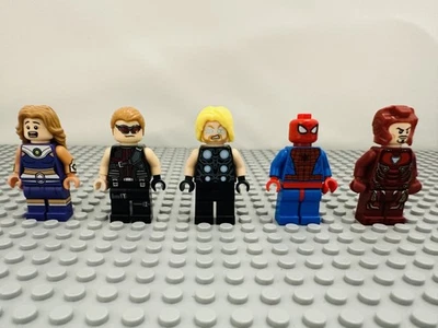 Lot Of 5 Random Lego Super Heroes Marvel DC Minifigs Thor Spider-Man - Image 1 of 4