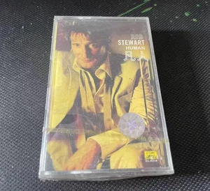 Rod Stewart HUMAN China 1st Edition Cassette Tape Very Rare Sealed - Picture 1 of 3