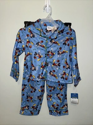 Disney 2 Pc Pajamas Mickey 4T Blue Football - Image 1 of 4