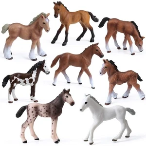 8PCS Realistic Foal and Horse Figurines, Plastic Pony Toys for Girls and Boys... - Picture 1 of 7