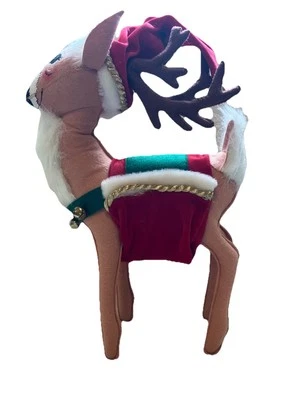 Кукла Annalee 16 дюймов позирующая рождественский северный олень джингл колокольчики желтовато-коричневые красное зеленое золото - Изображение 1 из 4