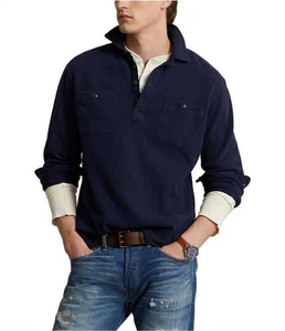 Polo Ralph Lauren Herren klassische Passform Moleskin Popover Arbeitshemd marineblau UVP $ 198 - Bild 1 von 8