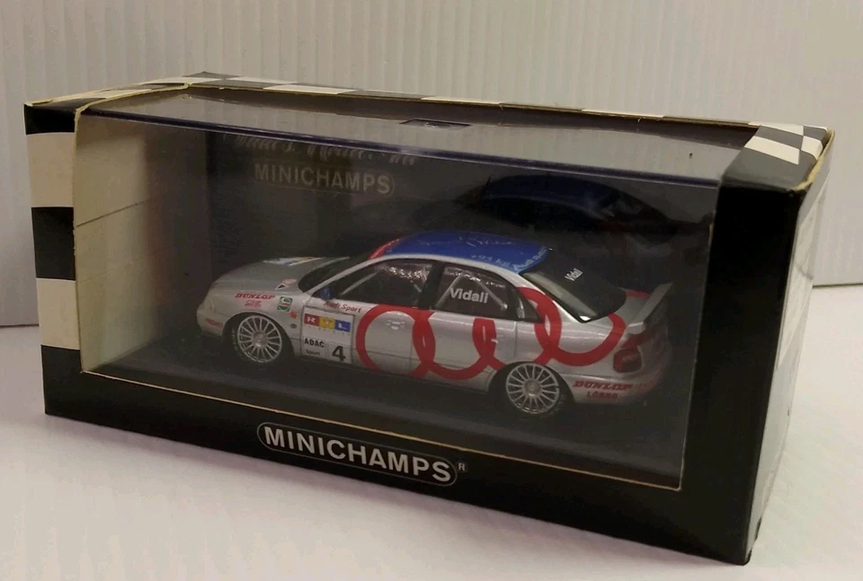 1:43 diecast Minichamps Audi A4 #1 Campeón de Italia 1995, E. Pirro. (182) NUEVO Foto 1 de 4