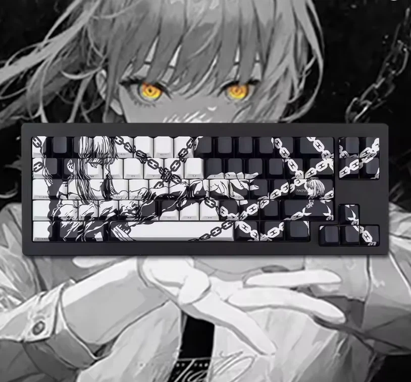 Makima Anime CHAINSAW MAN Anime Keycaps Cartoon 129 Keys PBT Keycap - Image 1 of 4