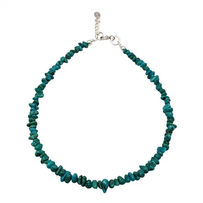 81stgeneration Ankle Bracelet Sterling Silver Turquoise Beaded Anklet Gemstone - Image 1 of 4