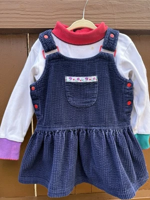 Vestido Mono Vintage Gymboree Pana Conjunto de 2 Piezas Talla M (2-3) Bebé Niña Foto 1 de 4