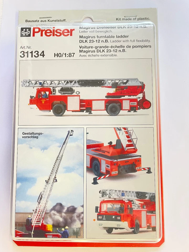 Preiser 31134 HO 1:87; Magirus-Drehleiter, DLK 23-12 n.B. Bausatz , NEU & OVP - Bild 1 von 1