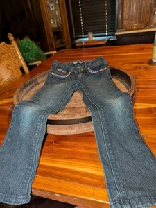 Levi's Girls Jeans Blue Slim Straight For 6 Yrs Embroidered Adjustable Waist - Picture 1 of 6