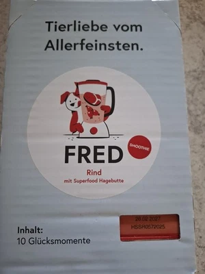10 Fred und Felia Smoothies für Hunde, mit Rind Und Hagebutte, MHD 2027 - Bild 1 von 2