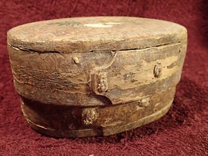 OLDER ANTIQUE 1800-s HANDMADE BENDED WOOD BOX PRIMITIVE FOLK ART SWEDEN SWEDISH - Picture 1 of 6