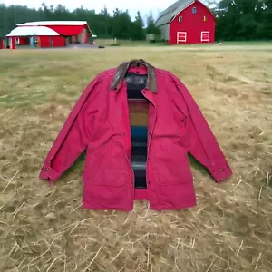 Woolrich Woman Wolldecke gefüttert Chore Mantel Taschen Gr. Medium rot Bauer - Bild 1 von 5