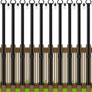 10 Pack 5Ft String Light Poles,Light Poles for Outside String Lights,Outdoor Lig - Picture 1 of 7