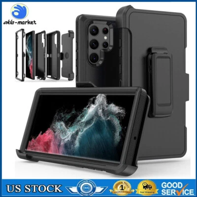 For Samsung Galaxy S22 Ultra S22+/S22 Shockproof Armor Hard Case Cover+Belt Clip - Image 1 of 4