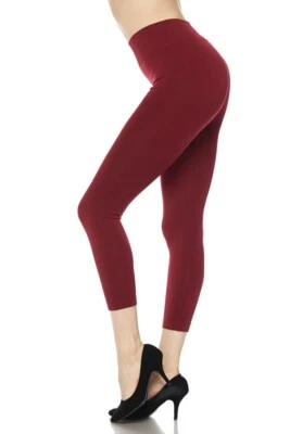 Leggings de elastano sem costura elástica sem pés sólida básica comprimento CAPRI 27" P-2X - Imagem 1 de 3