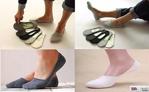 MENS NO SHOW INVISIBLE LOAFER BOAT TRAINER FOOTSIES LOW CUT SHOE LINER SOCKS - Picture 1 of 15