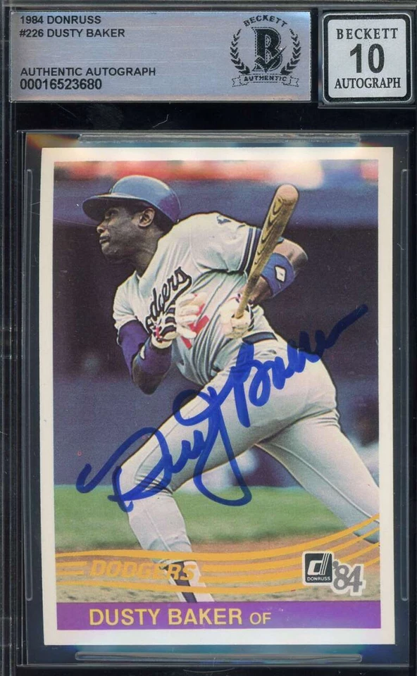 Dusty Baker Gem Mint 10 Beckett BAS Signed 1984 Donruss Autograph - Image 1 of 2
