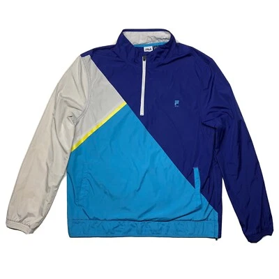 Cortavientos Fila Sport Golf Azul/Blanco/Amarillo Bolsillo Frontal Cremallera Lateral Talla XL Foto 1 de 4