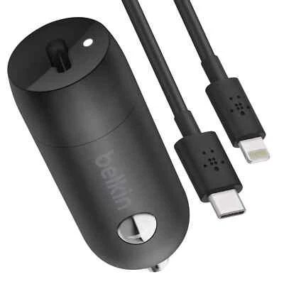 Belkin Car charger Power Delivery 18W iPhone cable, Black - Image 1 of 4