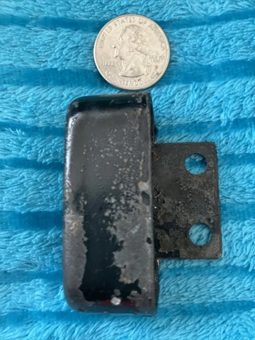 Vintage Antique 1920s? Small Black Cast Iron Metal Surface Rim Lock Latch Keeper Cover