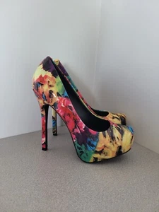 Steve Madden Dejavu Floral Print Platform Hidden Toe Pumps Heels Women's 6.5 - Picture 1 of 10