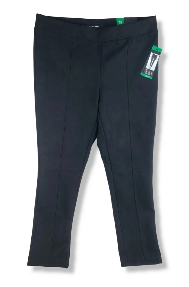 Andrew Marc Women's Super Soft Stretch Faux Suede Pull on Pants Black XL