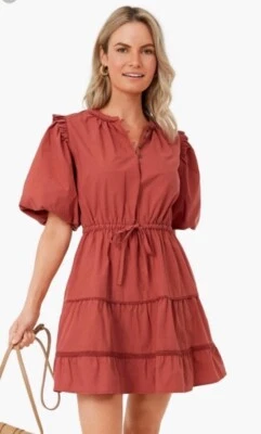 Mini Vestido Tuckernuck Lost + Wander Madonna Lily con Volantes Talla M Otoño Brunch Foto 1 de 4