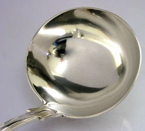 ENGLISH 278g VICTORIAN SOLID STERLING SILVER 'B' SERVING LADLE 1844 ANTIQUE - Picture 1 of 7