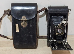 Kodak No. Cámara fotográfica plegable de bolsillo autográfica 1A A116 con lápiz óptico y estuche Kodak - Imagen 1 de 21