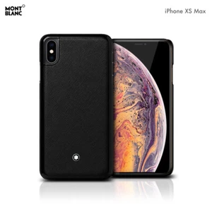 Genuine Montblanc Natural Calf Leather Hard Shell Cover Case Apple iPhone XS Max - Picture 1 of 3
