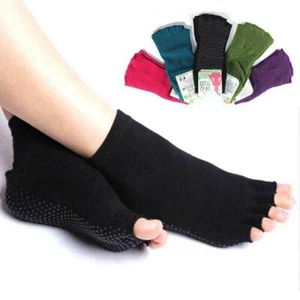 Durable Toeless Ankle Grip Yoga Pilates Socks Five finger Anti-Slip Open Toe New - Picture 1 of 16