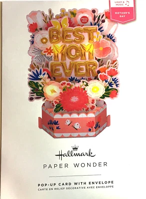 Tarjeta emergente Hallmark Paper Wonder día de la madre mejor mamá de la historia luz y música Foto 1 de 2