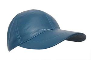 BASEBALL Cap türkis blau Sport Golf Damen Herren echtes Nappaleder HipHop - Bild 1 von 7