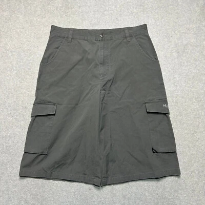 Vintage Hurley Cargo Shorts Mens 33 Charcoal Gray Chino 13" Y2K Hiking - Image 1 of 4