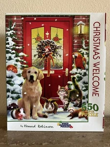 White Mountain Puzzles Christmas Welcome COMPLETE - Picture 1 of 2