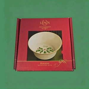 New Lenox Holiday Round Joy Dish Small Candy Nuts Christmas Holiday Home Decor - Picture 1 of 6