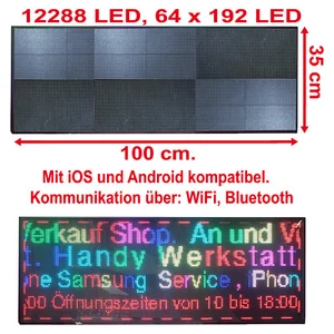 LED WIFI 100x35 cm letra de ejecución publicidad texto de ejecución valla publicitaria cartel RGB - Imagen 1 de 4