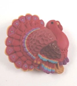 Broche Prendedor Hallmark Tom The Turkey Acción de Gracias Otoño Acción de Gracias 1987 - Imagen 1 de 2