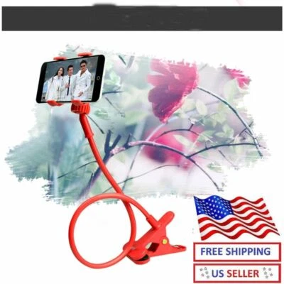 Flexible 360° Clip Mobile Cell Phone Holder Lazy Bed Desktop Bracket Mount Stand - Image 1 of 4