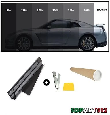 76cm X 6 Metri Pellicola Oscurante Per Vetri Auto Nero 5% Vlt Super Nero  - Immagine 1 di 4