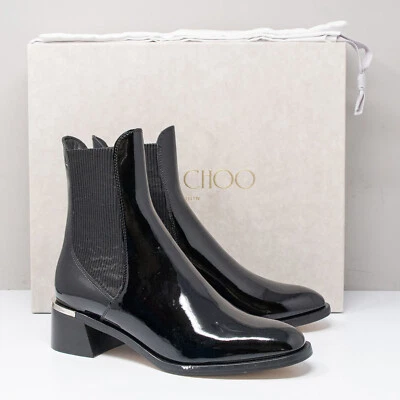 Jimmy Choo Rourke 45 Patent Leather Chelsea Boots, Size 6.5 US (36.5 EU) - Image 1 of 4