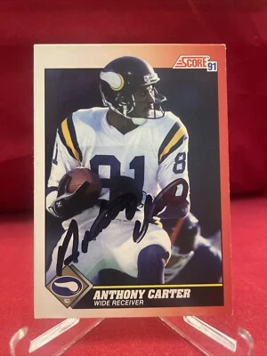 Anthony Carter -Michigan Wolverines- Minnesota Vikings Autographed Card - Image 1 of 2