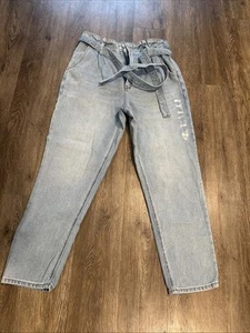 Pantalones de mezclilla American Eagle de tiro más alto para mujer talla 6 cortos 28W con cinturón nuevos con etiquetas - Imagen 1 de 9