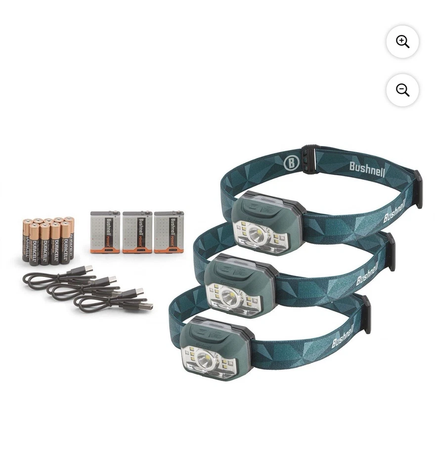 Paquete de 3 faros recargables Bushnell 1000 lúmenes de doble potencia Foto 1 de 4